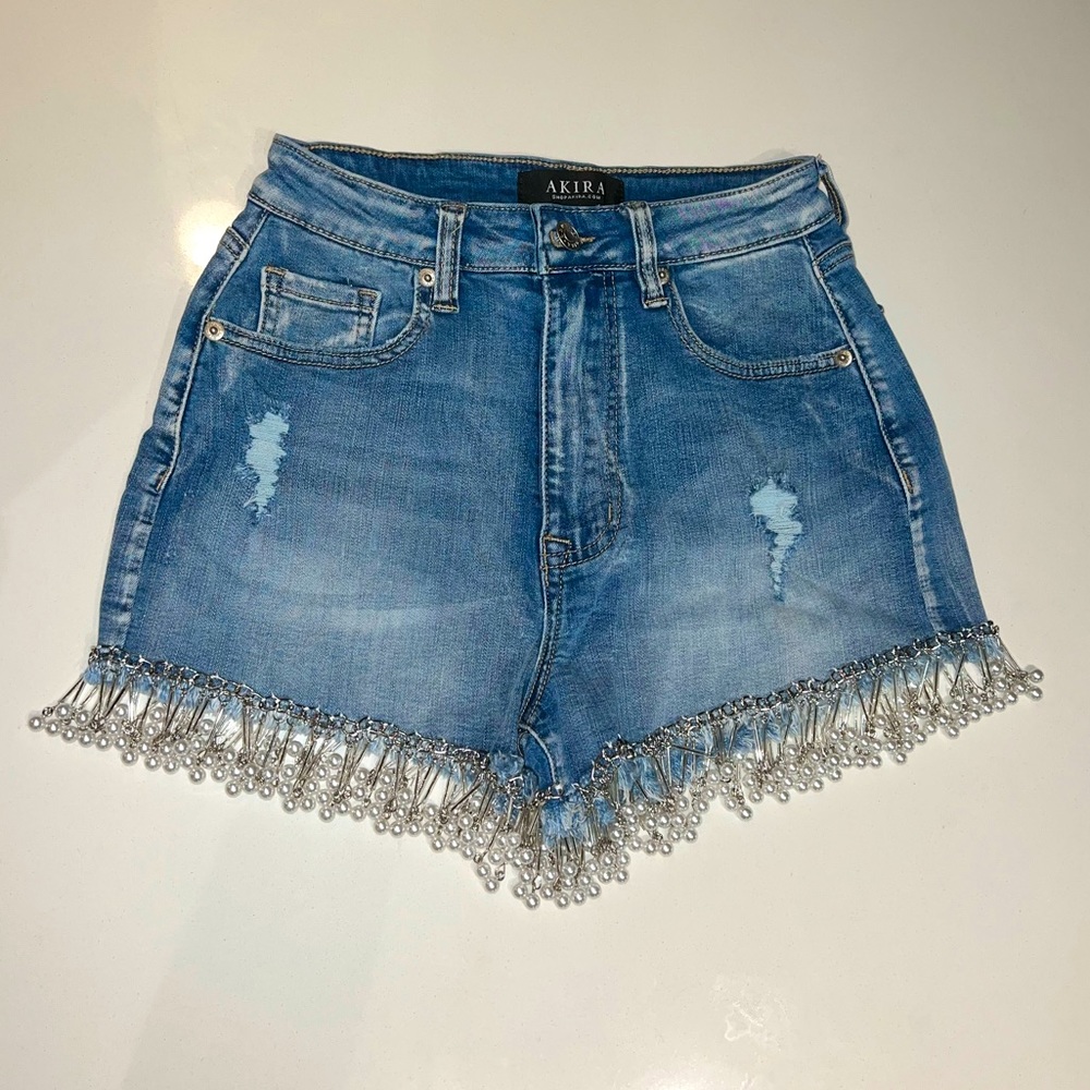 Akira Pearl Fringe Shorts